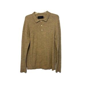 Abercrombie & Fitch Soft AF Tee Henley Long Sleeve Mens Large Brown Preppy Y2K